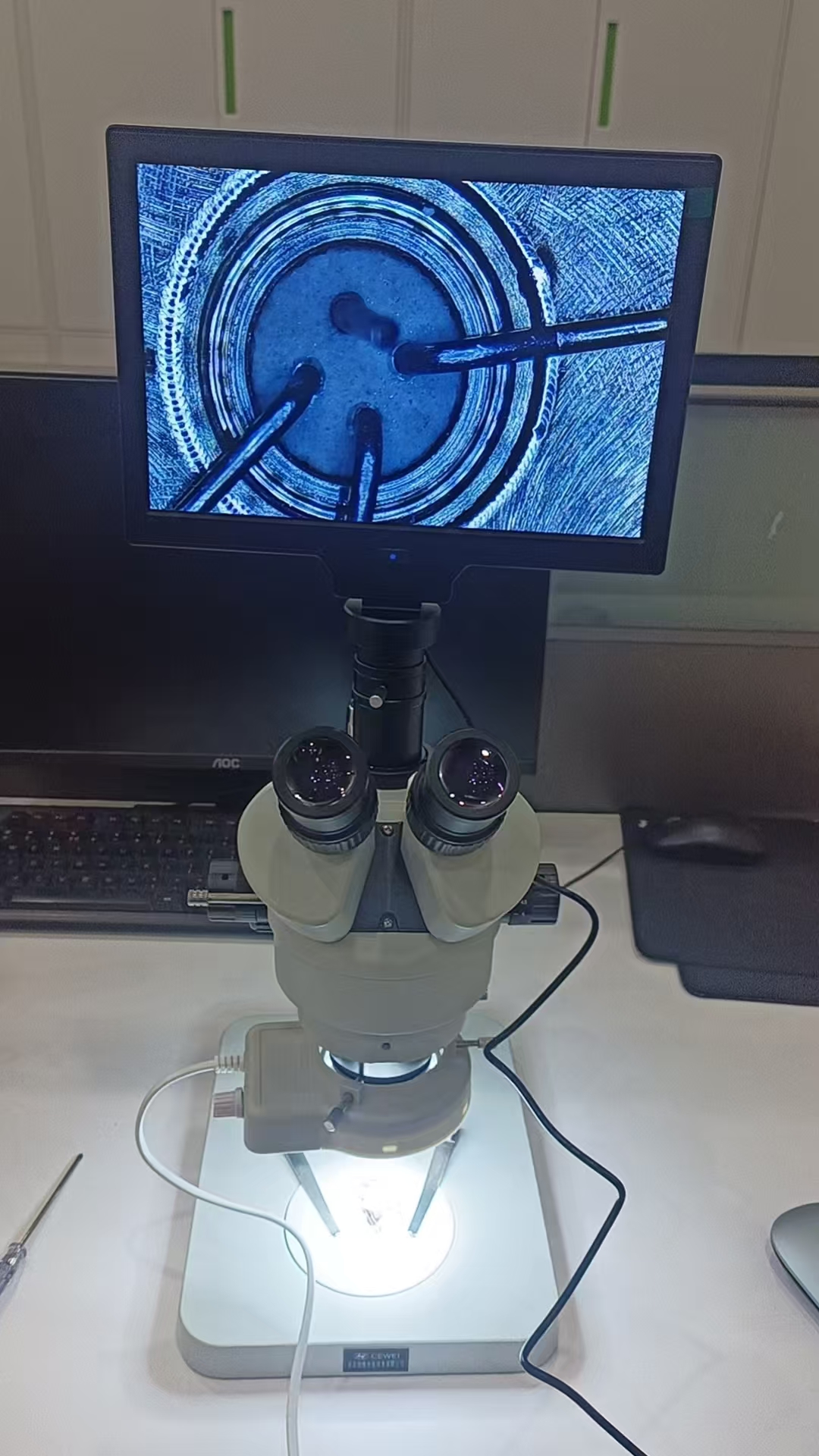 体视显微镜带10.1显示屏一体机